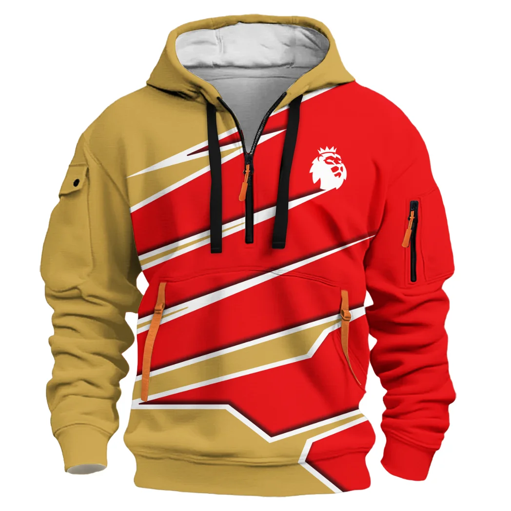 Classic London Reds Hoodie Half Zip 3D, Lifestyle Fan Half-Zip Hoodie HVN1316AR - Image 2