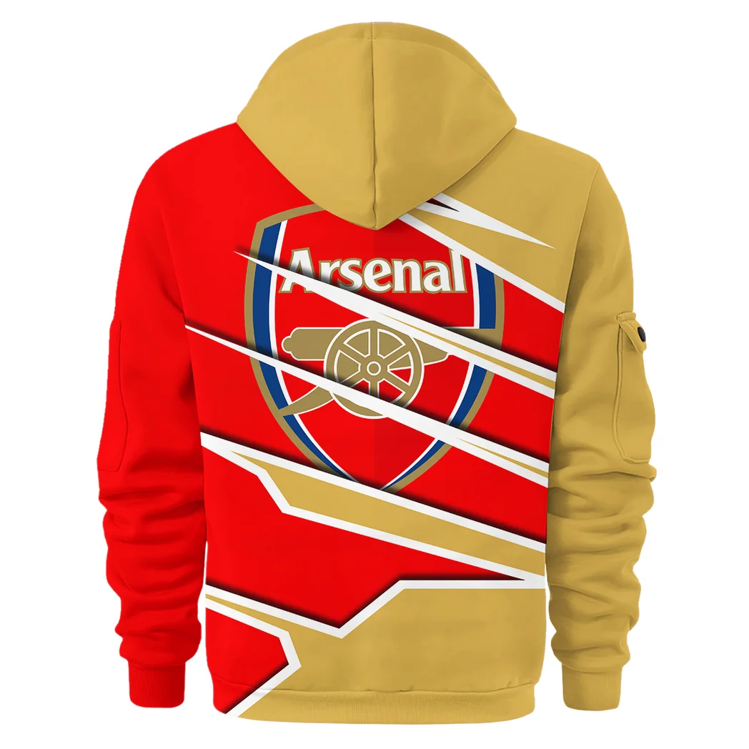 Classic London Reds Hoodie Half Zip 3D, Lifestyle Fan Half-Zip Hoodie HVN1316AR - Image 3