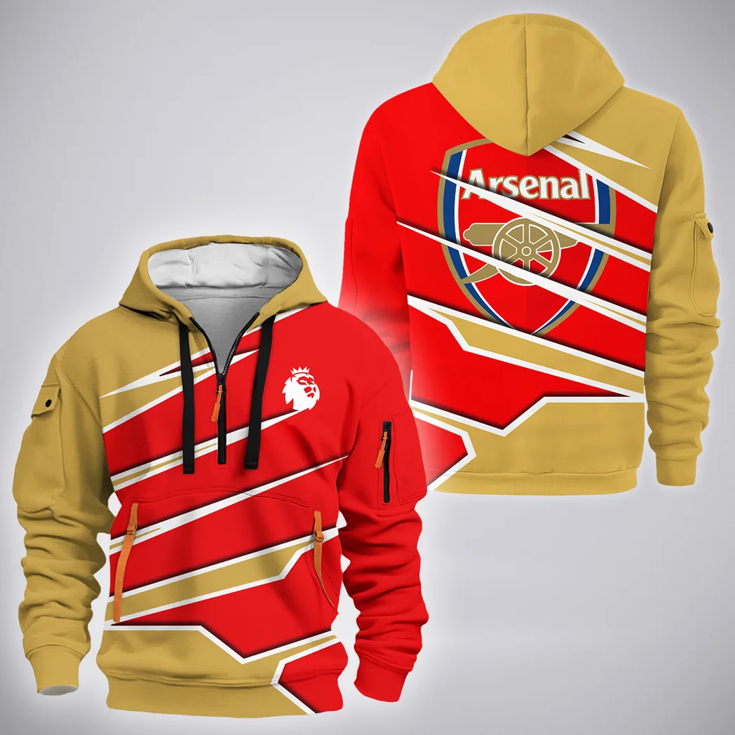 Classic London Reds Hoodie Half Zip 3D, Lifestyle Fan Half-Zip Hoodie HVN1316AR