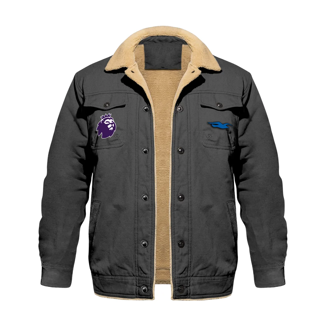 Coastal Blue Spirit Jacket Fur Collar Fleece, Celebrate Wins in Warmth HVN1390BH - Dark Gray - Image 2