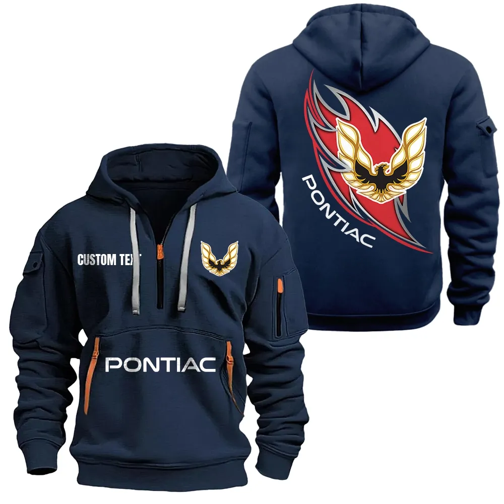 Collectible Vehicle Hoodie Half Zipper, Lifestyle Fan Half-Zip Hoodie CAR170 - Navy - Image 2