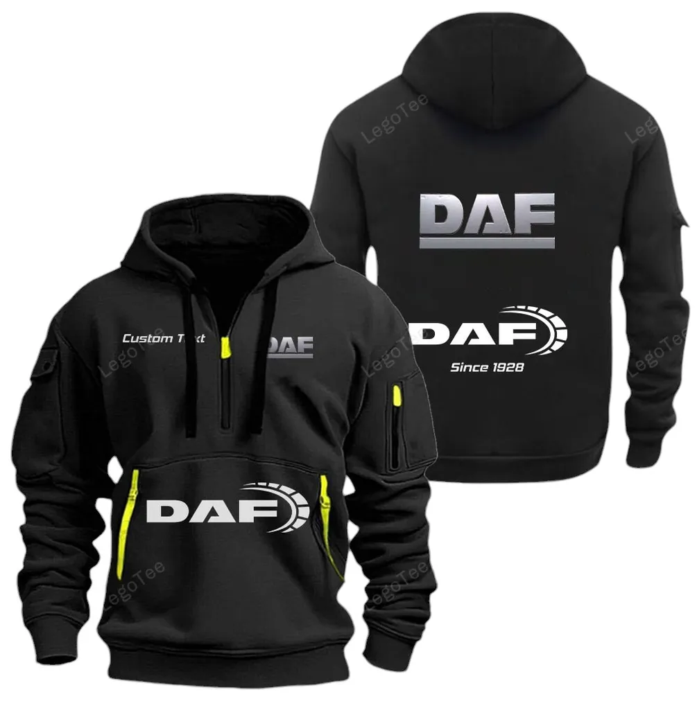 Commercial Lorry Hoodie Half Zipper, Game Time Hoodie CAR052 -Black - Image 2