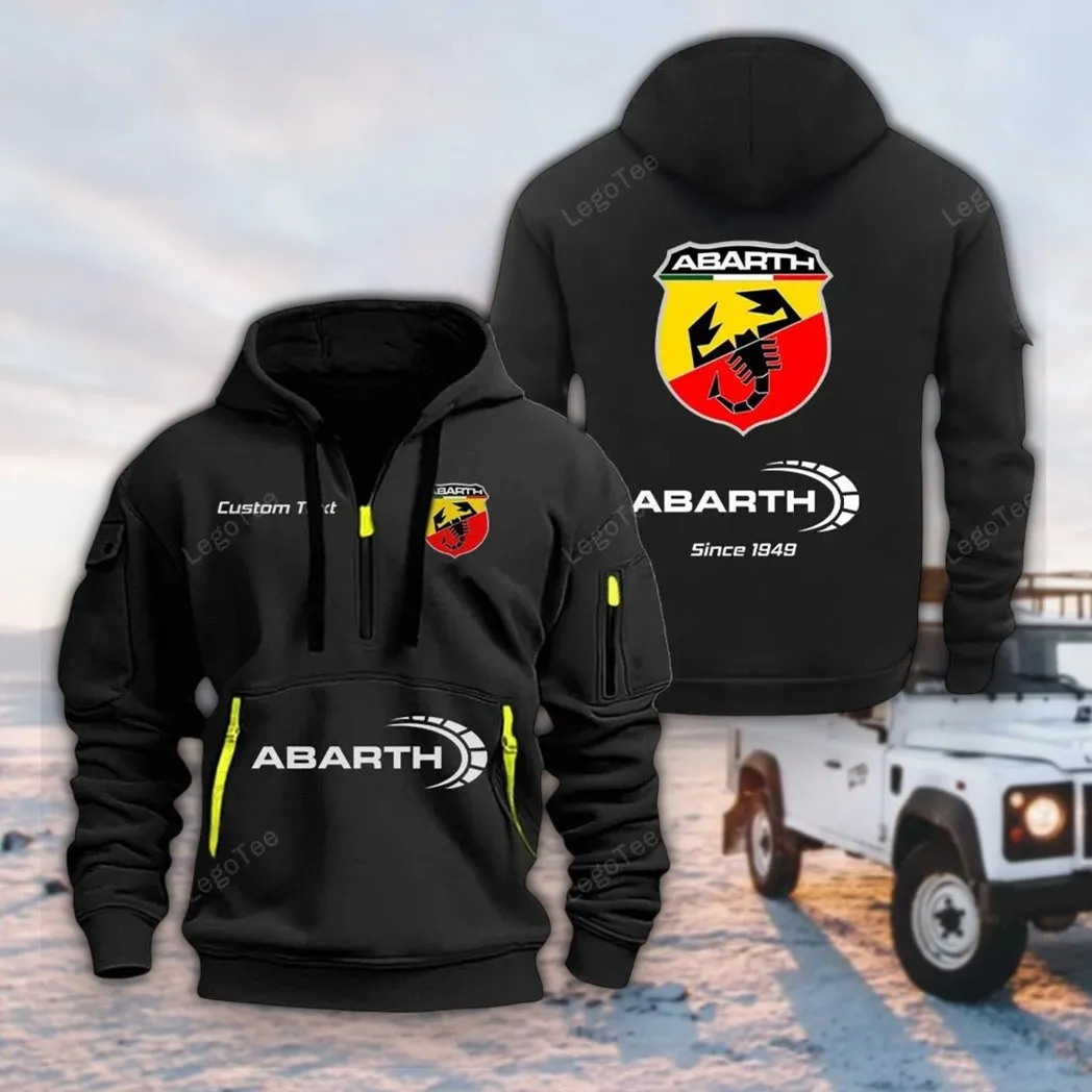 Compact Sports Car Hoodie Half Zipper, Supporter Style Half-Zip Hoodie CAR052 -Black