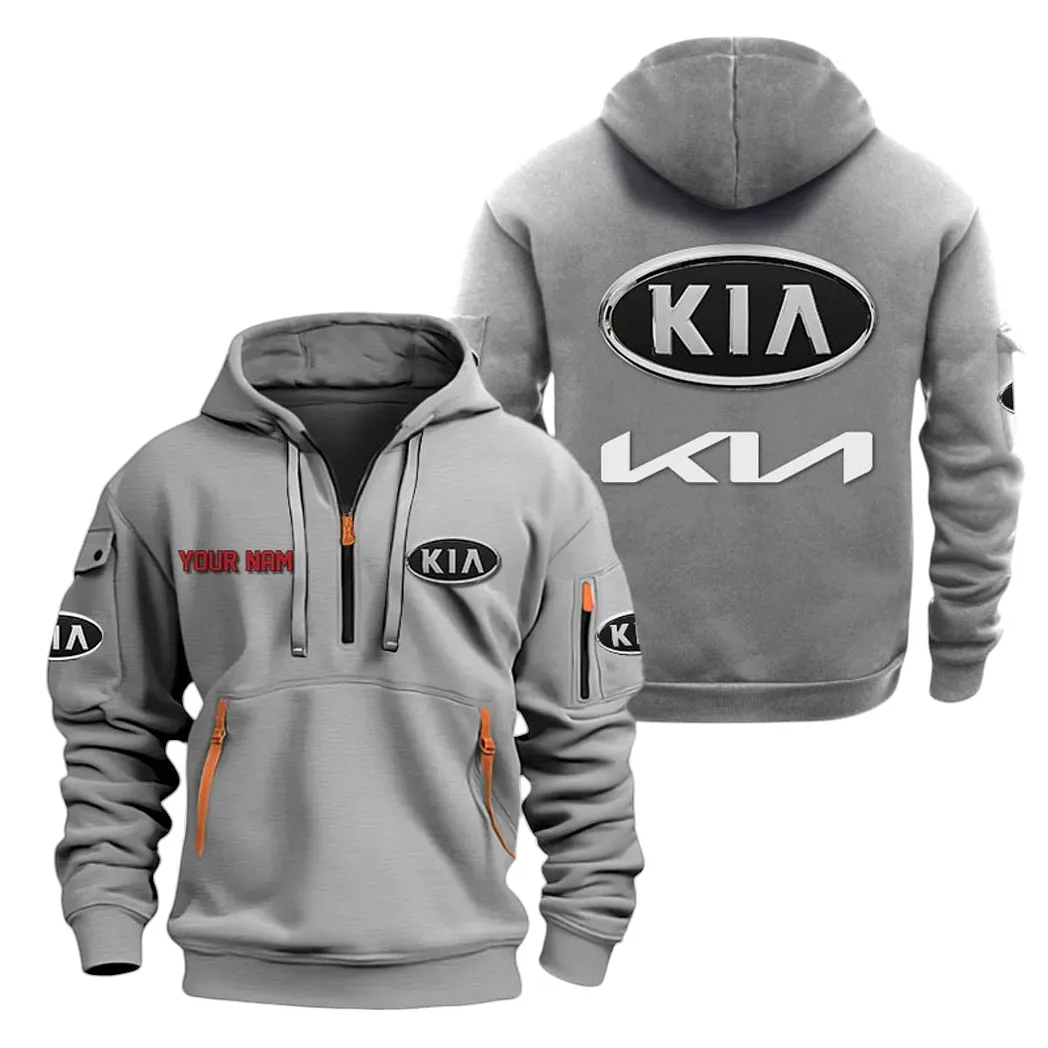 Compact SUV Hoodie Half Zipper, Performance Fan Hoodie CAR200 - Gray - Image 2