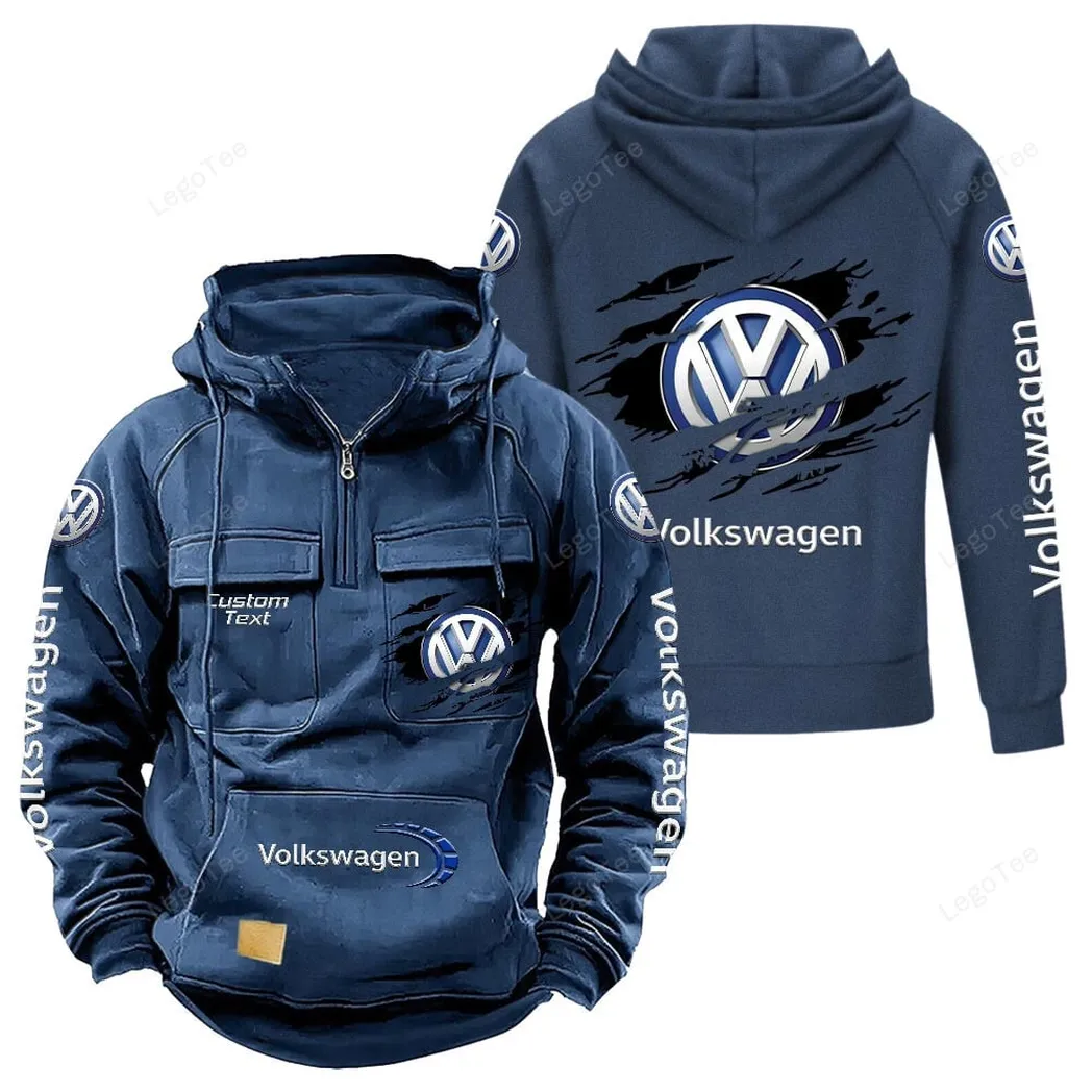 Compact Vehicle Tactical Quarter Zip Hoodie, Exclusive Logo Hoodie For Car Enthusiasts CAR122 - Dark Blue - Image 2