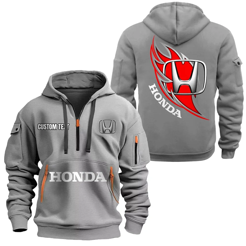 Crossover Hoodie Half Zipper, Supporter Spirit Hoodie CAR170 - Gray - Image 2
