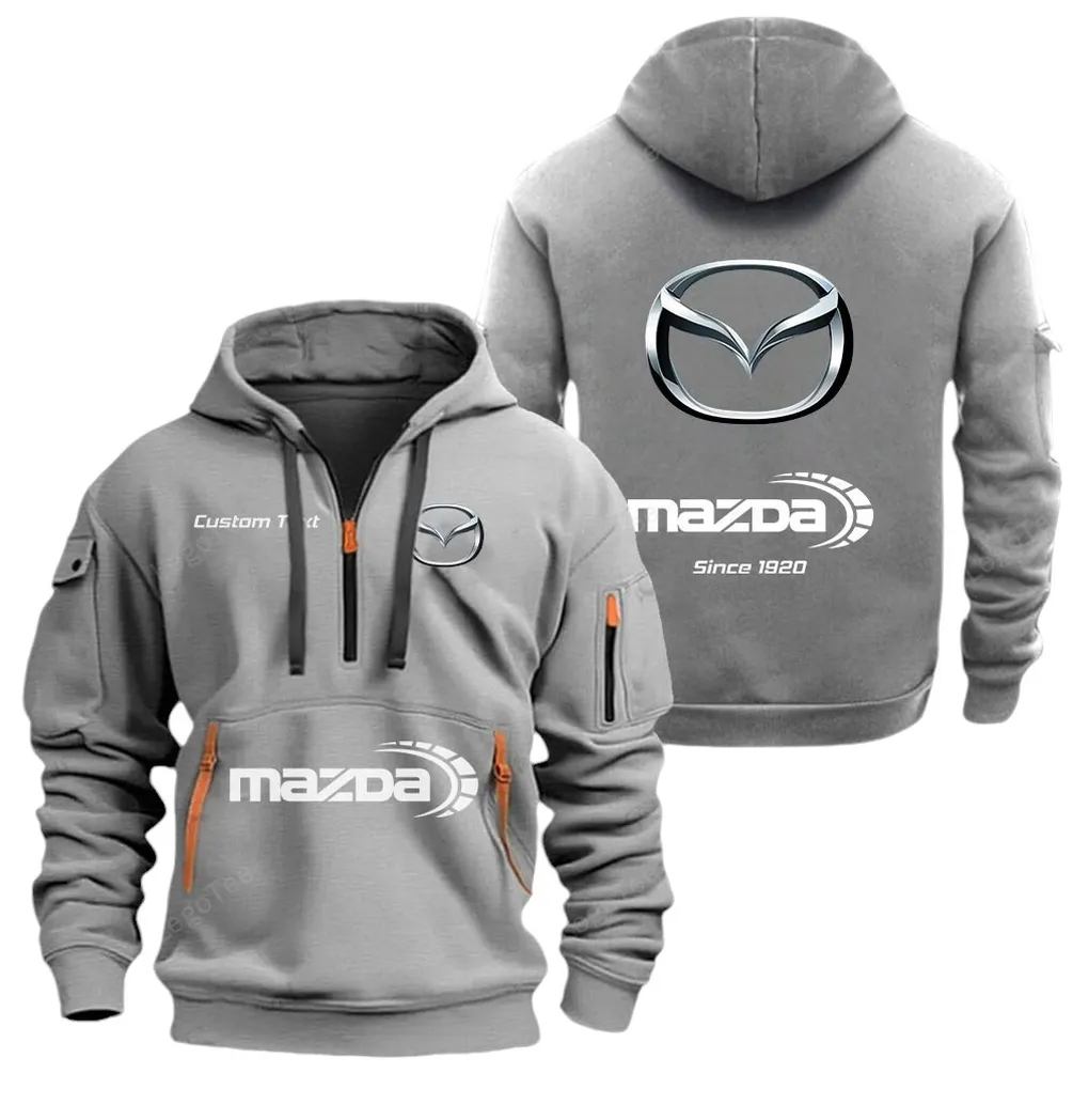 Crossover SUV Hoodie Half Zipper, Game Time Hoodie CAR052 -Gray - Image 2