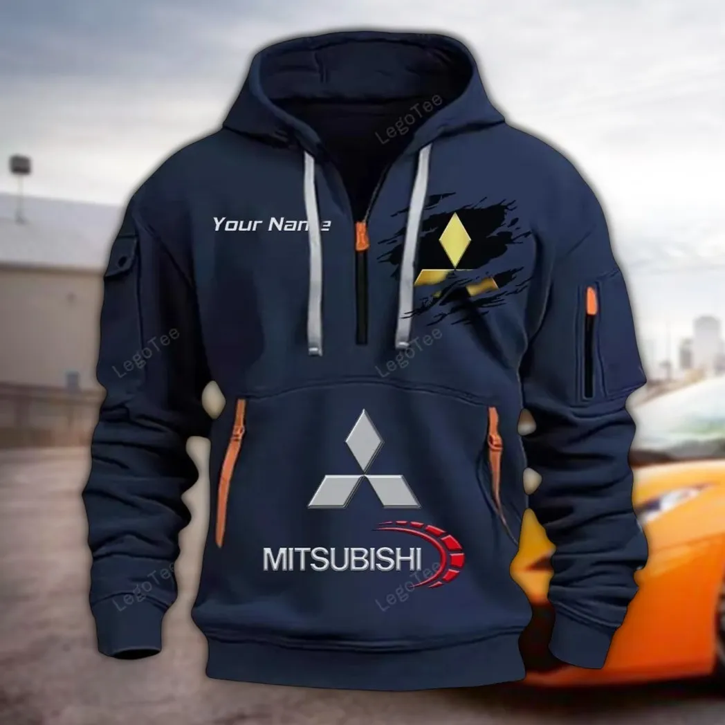 Crossover SUV Hoodie Half Zipper, Lifestyle Fan Half-Zip Hoodie CAR113 - Navy