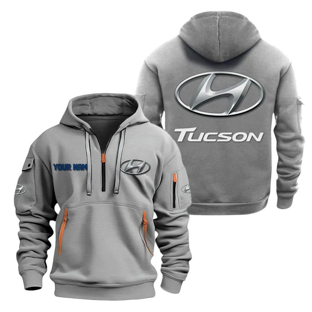 Crossover Vehicle Hoodie Half Zipper, Sport Spirit Hoodie CAR200 - Gray - Image 2