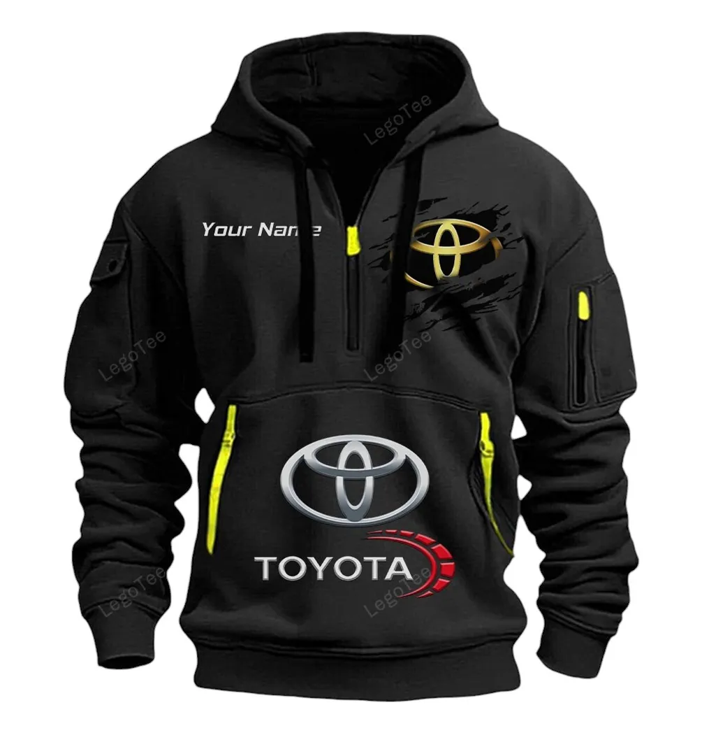 Desert Runner Hoodie Half Zipper, Performance Fan Hoodie CAR113 - Black - Image 2