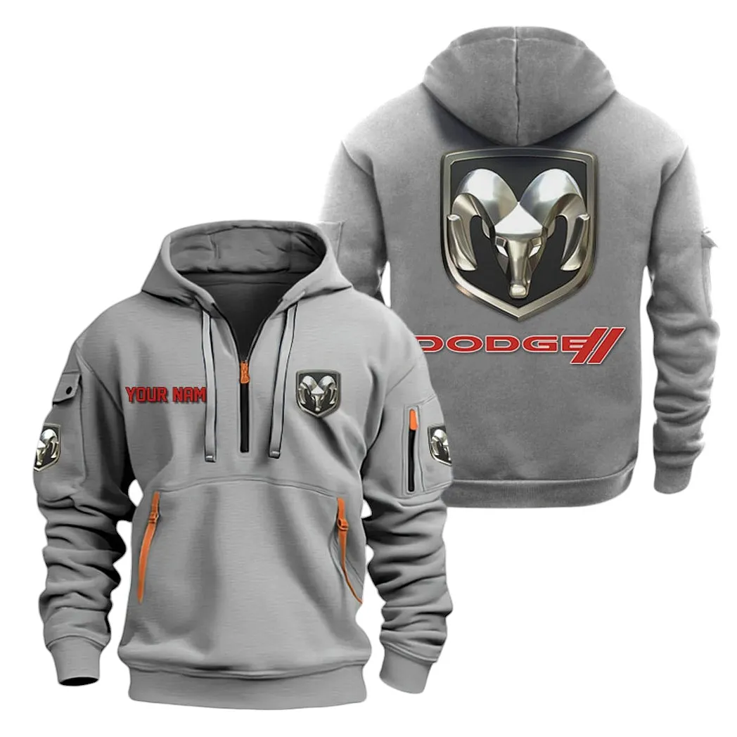 Drag Racing Vehicle Hoodie Half Zipper, True Fan Hoodie CAR200 - Gray - Image 2