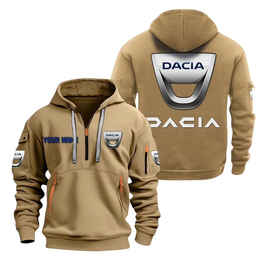 Drivemax Vehicles Hoodie Half Zipper, Streetwear Fan Hoodie CAR200 - Khaki - Image 2