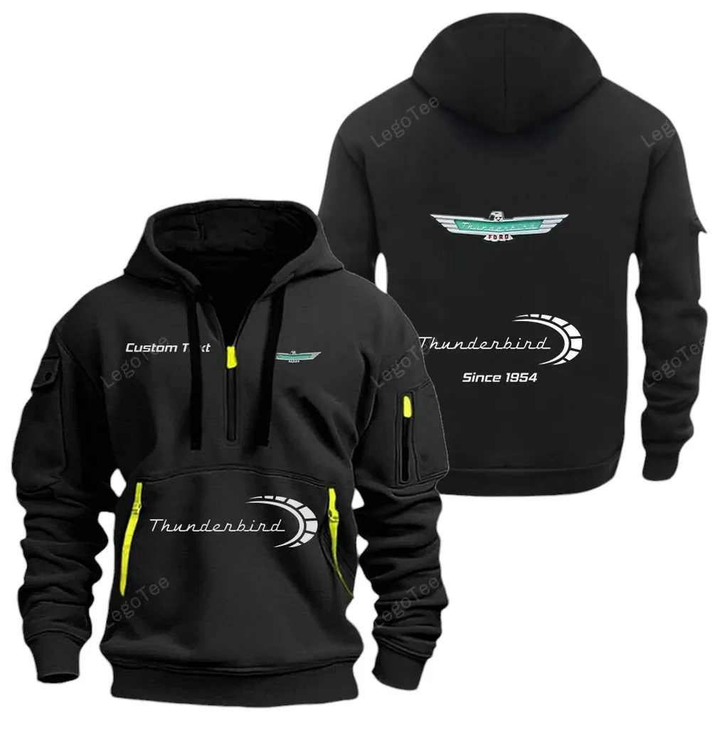 Driving Machine Hoodie Half Zipper, Lifestyle Fan Half-Zip Hoodie CAR052 -Black - Image 2