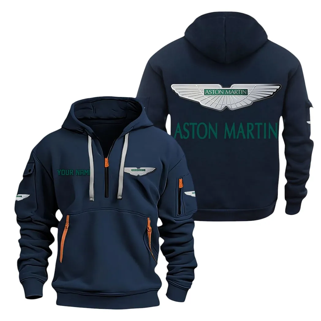 Driving Machine Hoodie Half Zipper, Supporter Spirit Hoodie CAR200 - Navy - Image 2