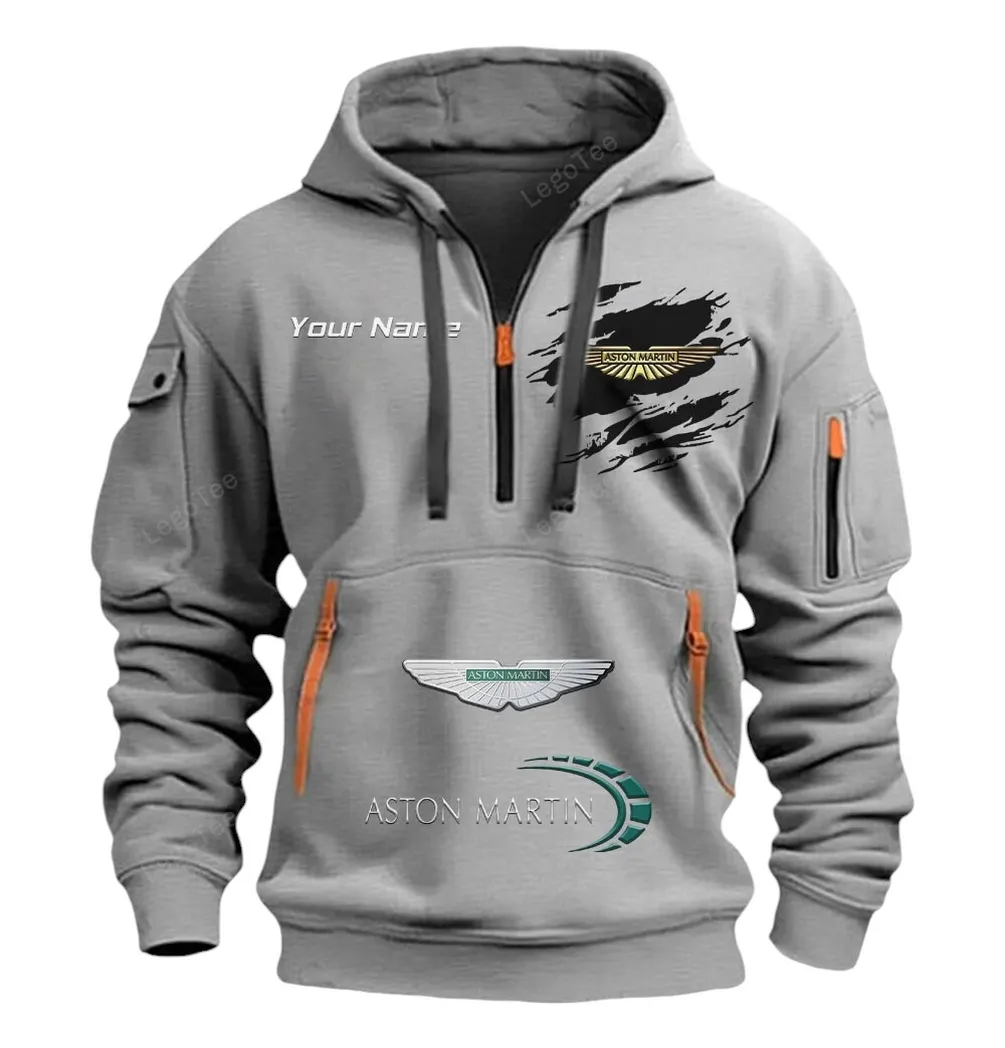 Driving Machine Hoodie Half Zipper, True Fan Hoodie CAR113 - Gray - Image 2