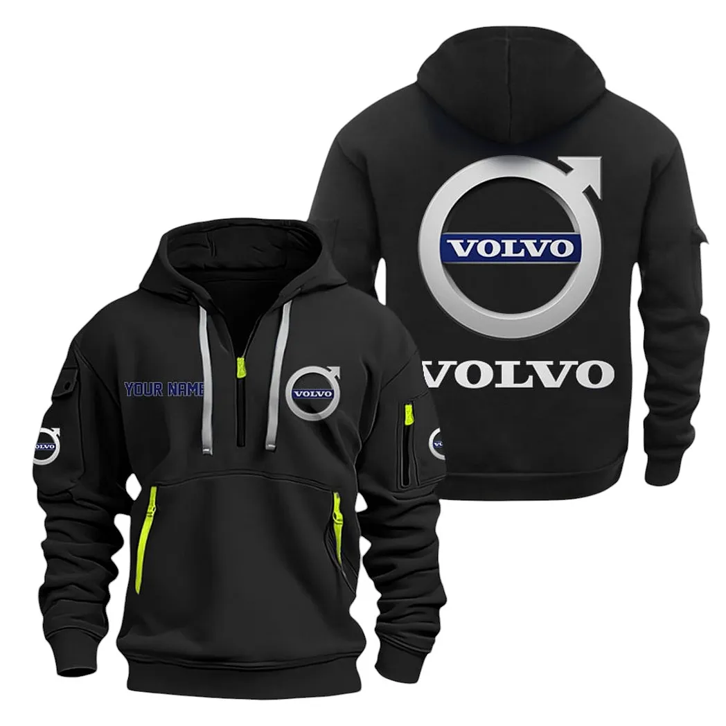 Durable Auto Brand Hoodie Half Zipper, True Fan Hoodie CAR200 - Black - Image 2