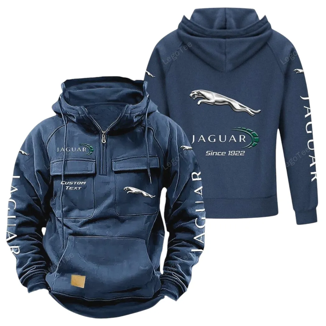 Elegant Roadster Tactical Quarter Zip Hoodie, Exclusive Logo Hoodie For Car Enthusiasts CAR960 - Dark Blue - Image 2