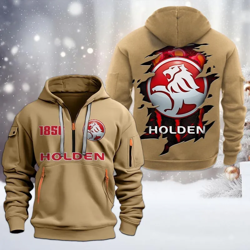 Everyday Auto Hoodie Half Zipper, Lifestyle Fan Half-Zip Hoodie CAR198 - Khaki - Image 2