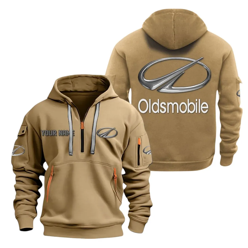 Everyday Car Hoodie Half Zipper, Bold Fan Hoodie CAR200 - Khaki - Image 2
