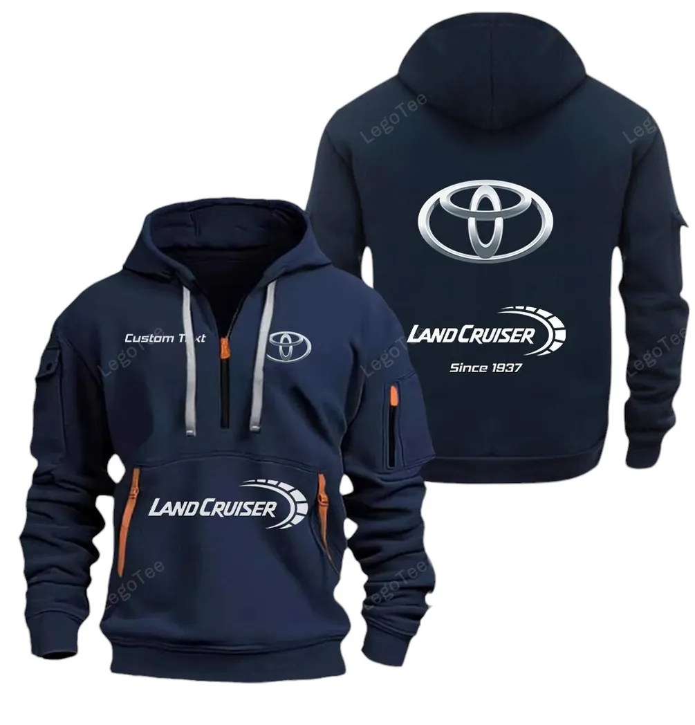 Everyday Driver Hoodie Half Zipper, Game Day Half-Zip Hoodie CAR052 -Navy - Image 2