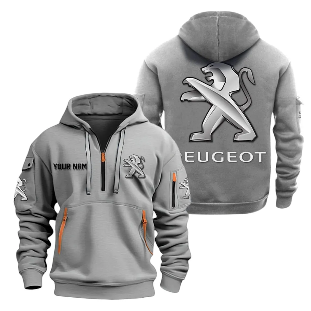 Everyday Driver Hoodie Half Zipper, Sporty Fan Half-Zip Hoodie CAR200 - Gray - Image 2