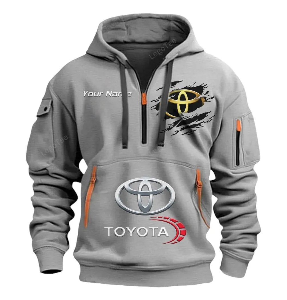 Everyday Driver Hoodie Half Zipper, True Fan Hoodie CAR113 - Gray - Image 2