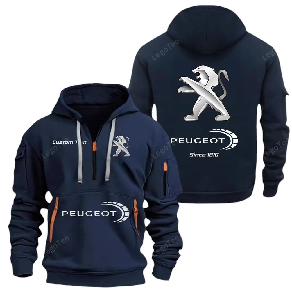Everyday Driver Hoodie Half Zipper, True Supporter Half-Zip Hoodie CAR052 -Navy - Image 2