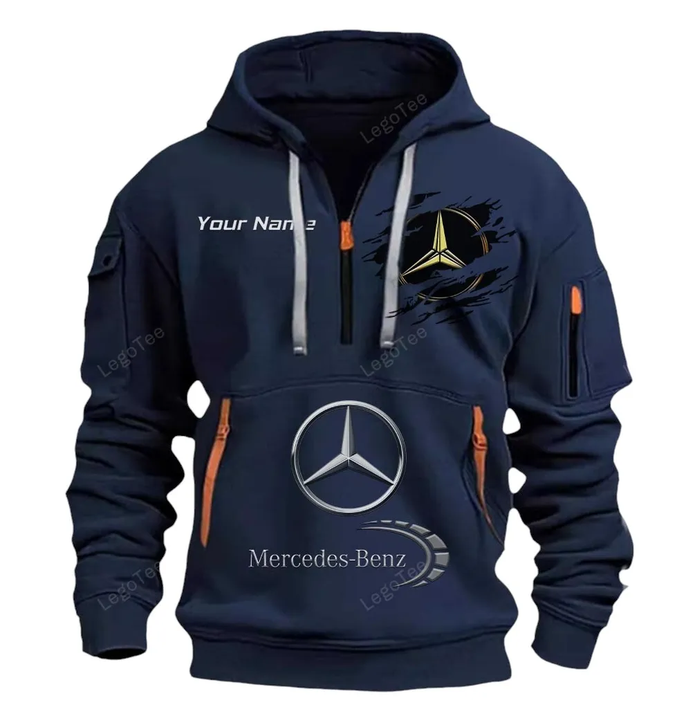 Executive Sedan Hoodie Half Zipper, Athletic Fan Half-Zip Hoodie CAR113 - Navy - Image 2