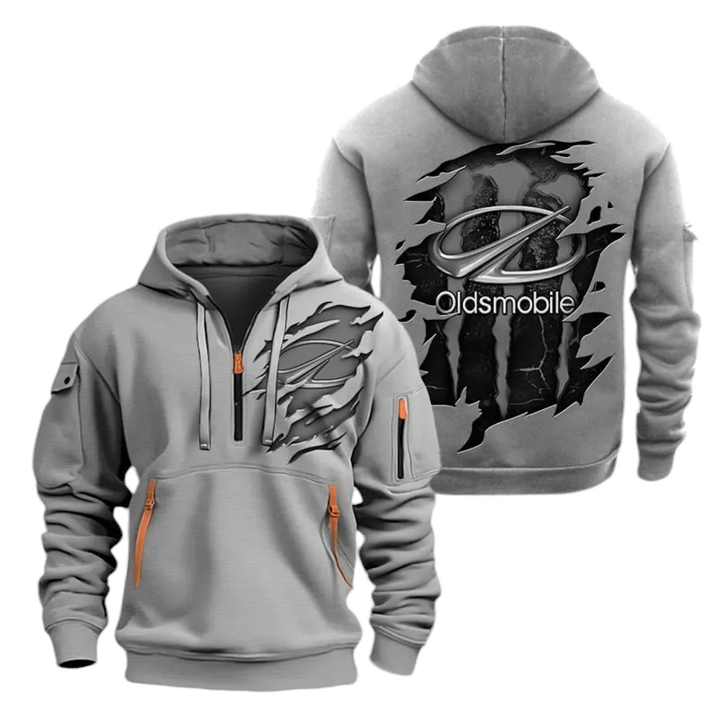 Executive Sedan Hoodie Half Zipper, Game Day Half-Zip Hoodie CAR021 -Gray - Image 2
