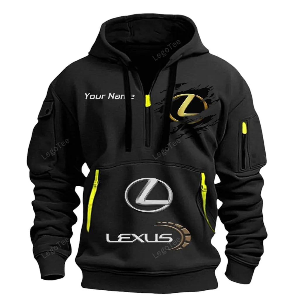 Executive Vehicle Hoodie Half Zipper, Athletic Fan Half-Zip Hoodie CAR113 - Black - Image 2