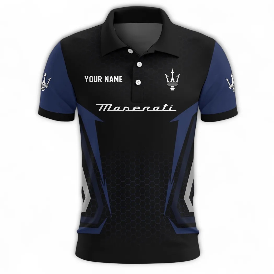 Exotic Coupe Polo Shirt, Adventure-Ready Button Shirt CAR526 - Navy - Image 2