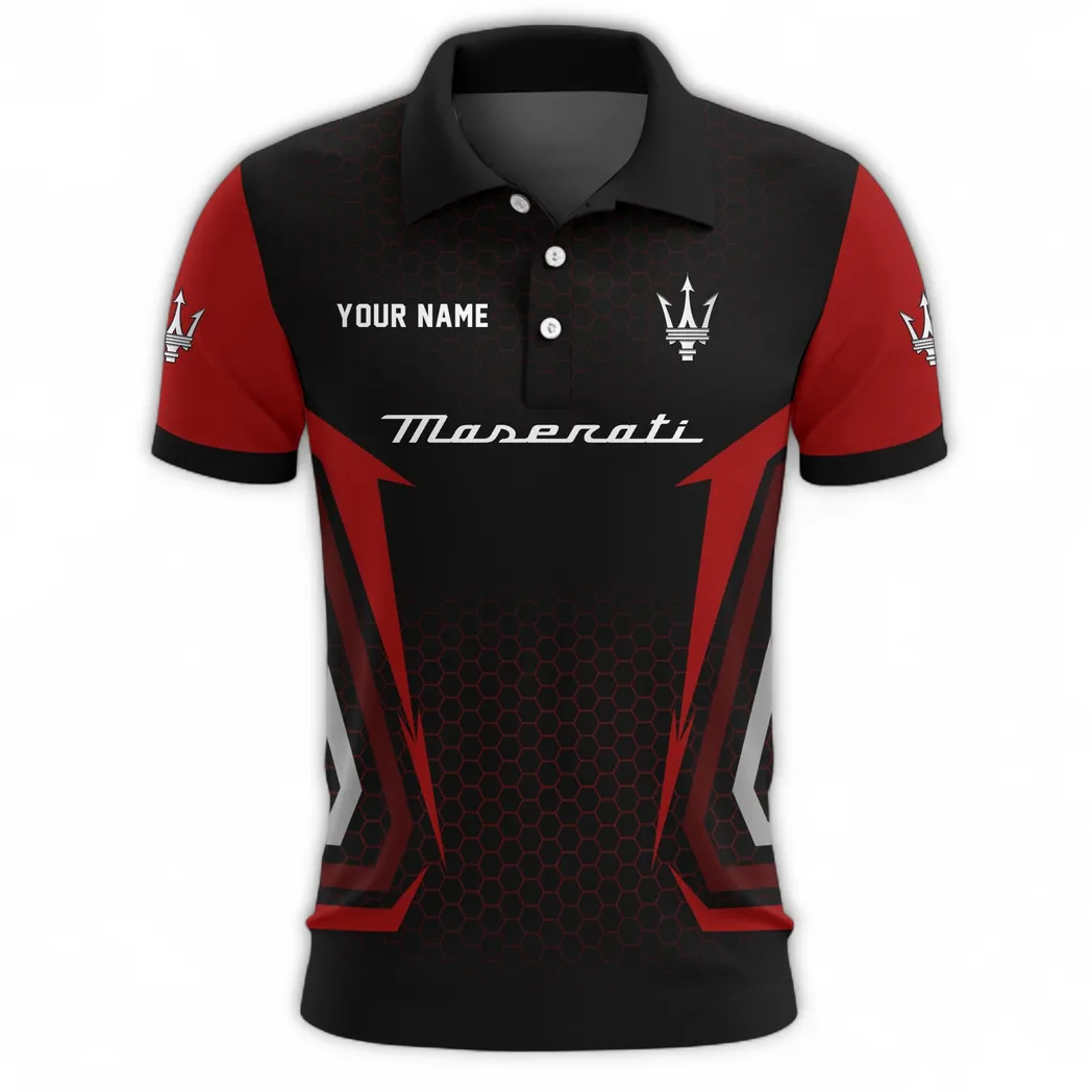 Exotic Coupe Polo Shirt, Adventure-Ready Button Shirt CAR526 - Red - Image 2