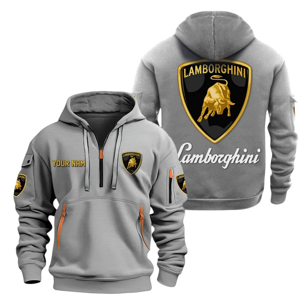 Extreme Power Vehicle Hoodie Half Zipper, True Fan Hoodie CAR200 - Gray - Image 2