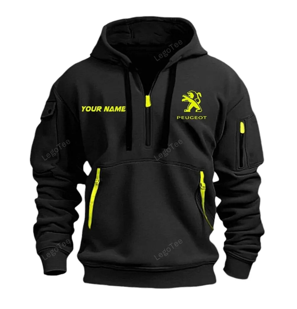 Family Auto Hoodie Half Zipper, Bold Fan Hoodie CAR042 -Black - Image 2