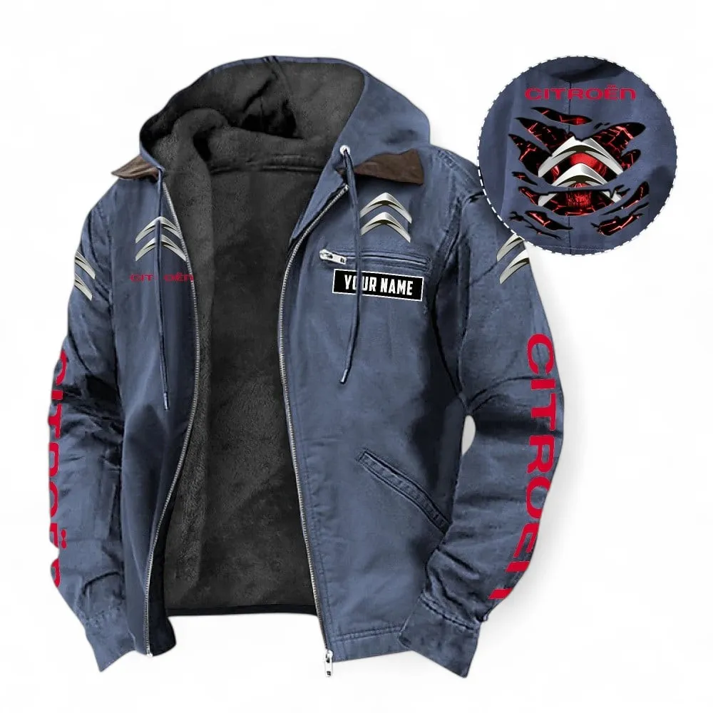 Family Car Hooded And Flannel Hoodie, Sporty Urban Comfort Hoodie For Car Lovers CAR391 - Navy Blue - Image 2