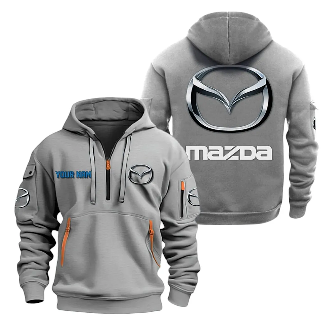Family Sedan Hoodie Half Zipper, Active Supporter Half-Zip Hoodie CAR200 - Gray - Image 2