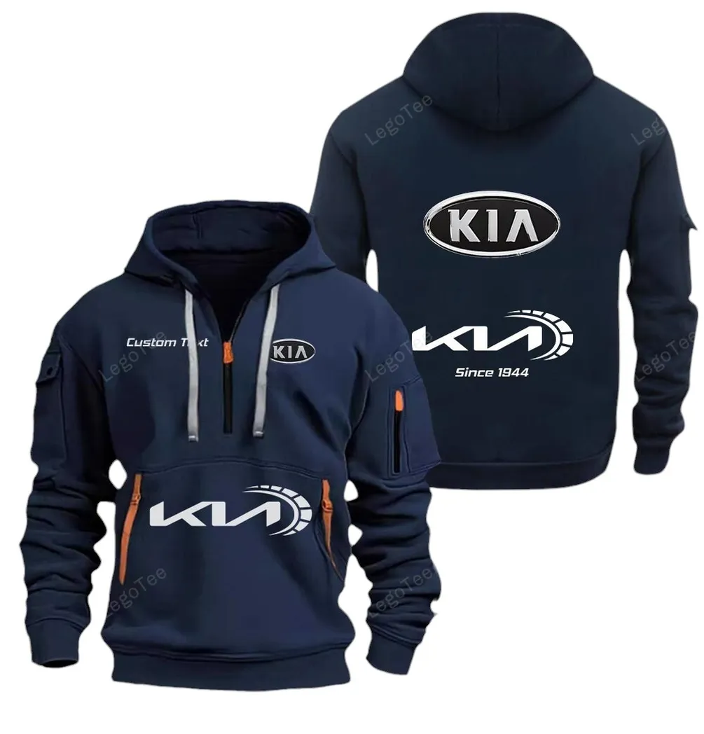 Family Sedan Hoodie Half Zipper, Athletic Fan Half-Zip Hoodie CAR052 -Navy - Image 2