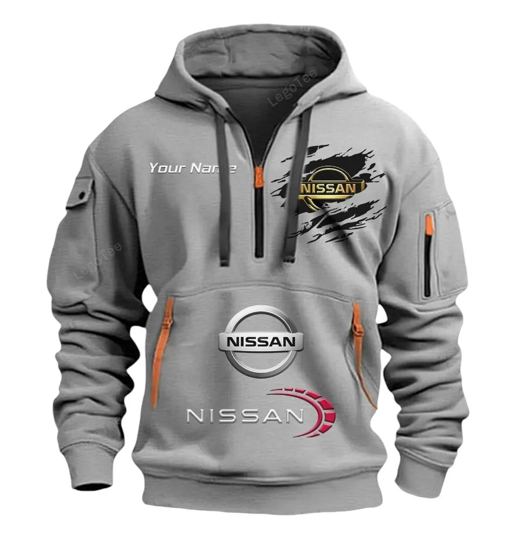 Family Sedan Hoodie Half Zipper, Sport Spirit Hoodie CAR113 - Gray - Image 2