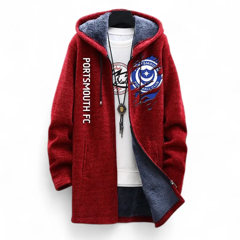 Fan Unity Club Fleece Windbreaker Jacket, Stylish Fleece Windbreaker EPL127 - Red - Image 2