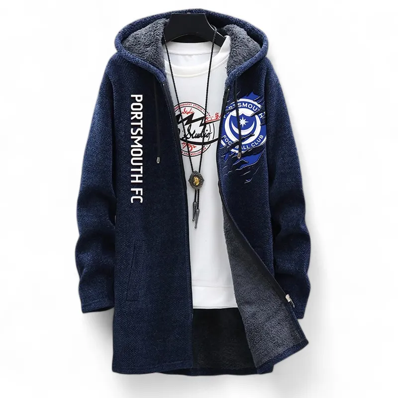 Fan Unity Club Fleece Windbreaker Jacket, Winter Game Windbreaker EPL127 - Blue - Image 2