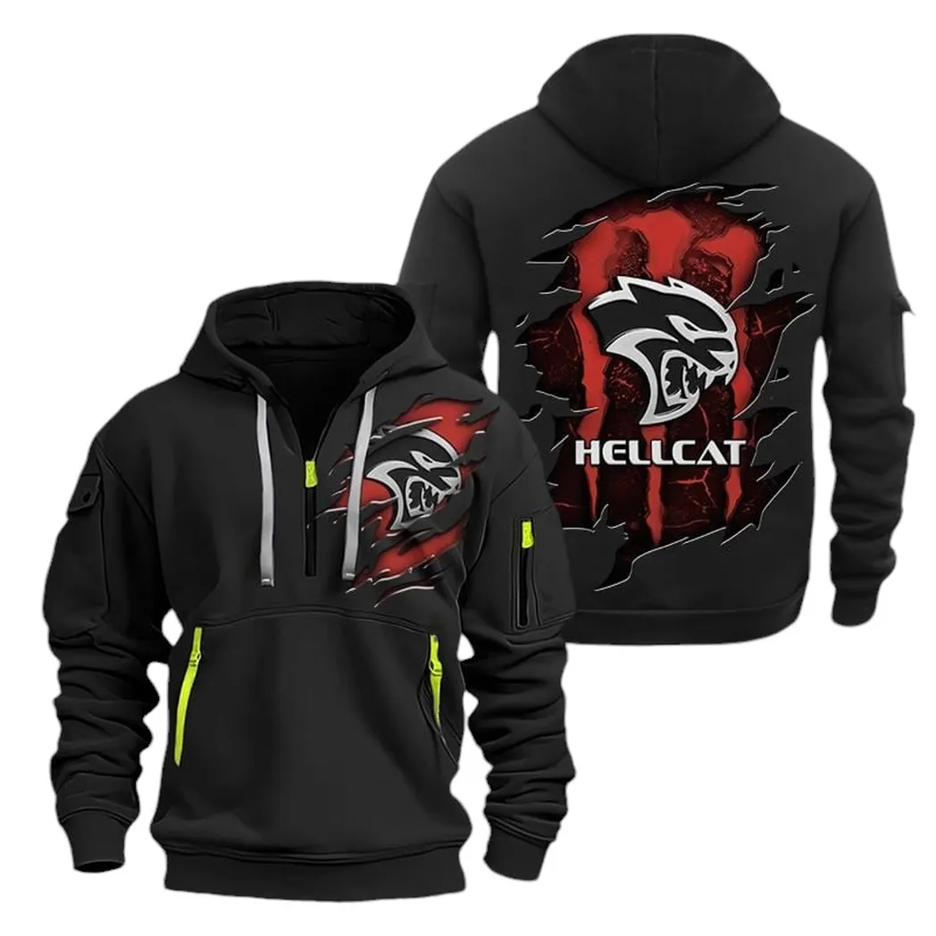 Fast Sedan Hoodie Half Zipper, Modern Sport Hoodie CAR021 -Black - Image 2