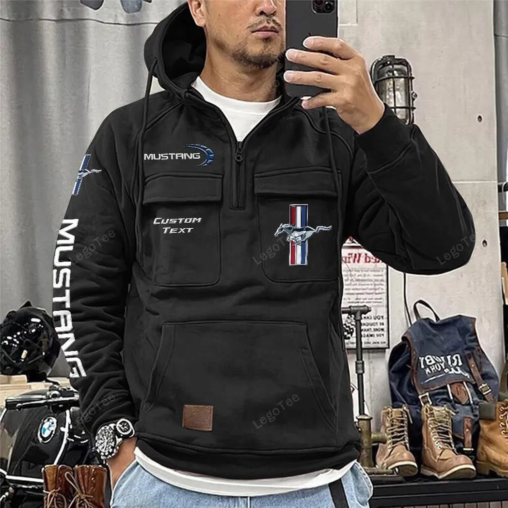 Fastback Coupe Tactical Quarter Zip Hoodie, Exclusive Logo Hoodie For Car Enthusiasts CAR960 - Black - Image 3