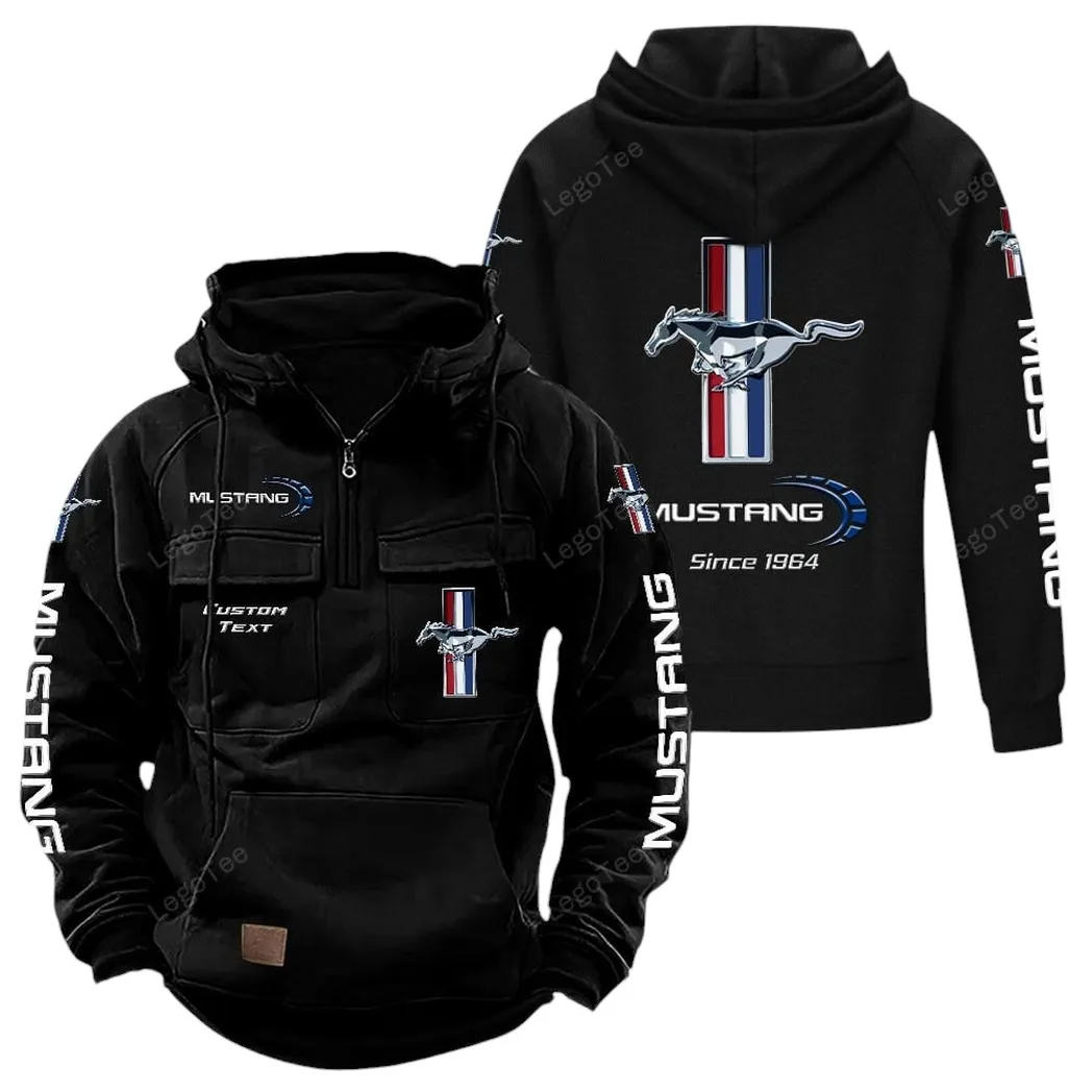 Fastback Coupe Tactical Quarter Zip Hoodie, Exclusive Logo Hoodie For Car Enthusiasts CAR960 - Black - Image 2
