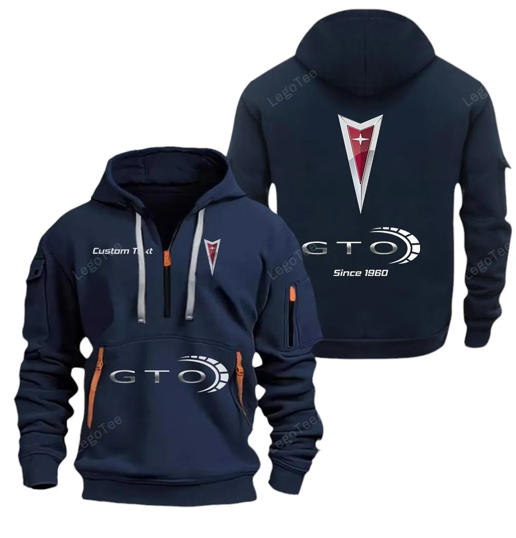 Fastback Hoodie Half Zipper, All-Season Fan Half-Zip Hoodie CAR052 -Navy - Image 2