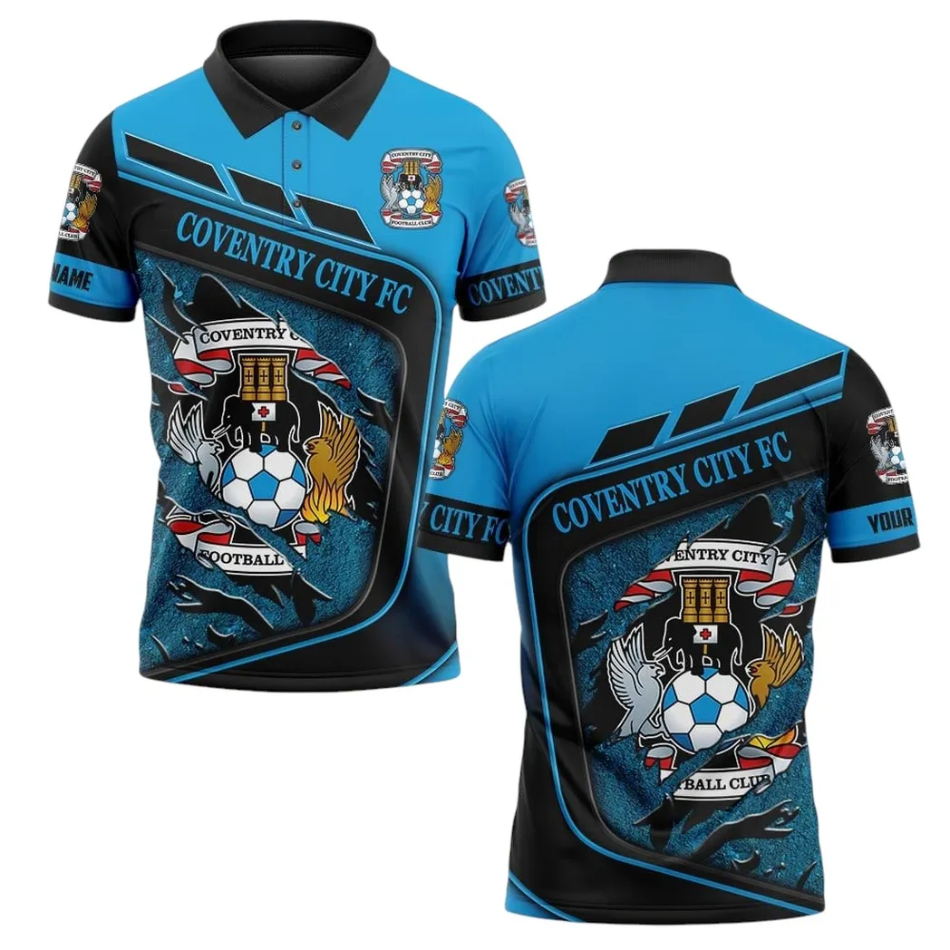 Football Club Polo Shirt, Full Print Design Button Shirt For Fan Sport DEPL60