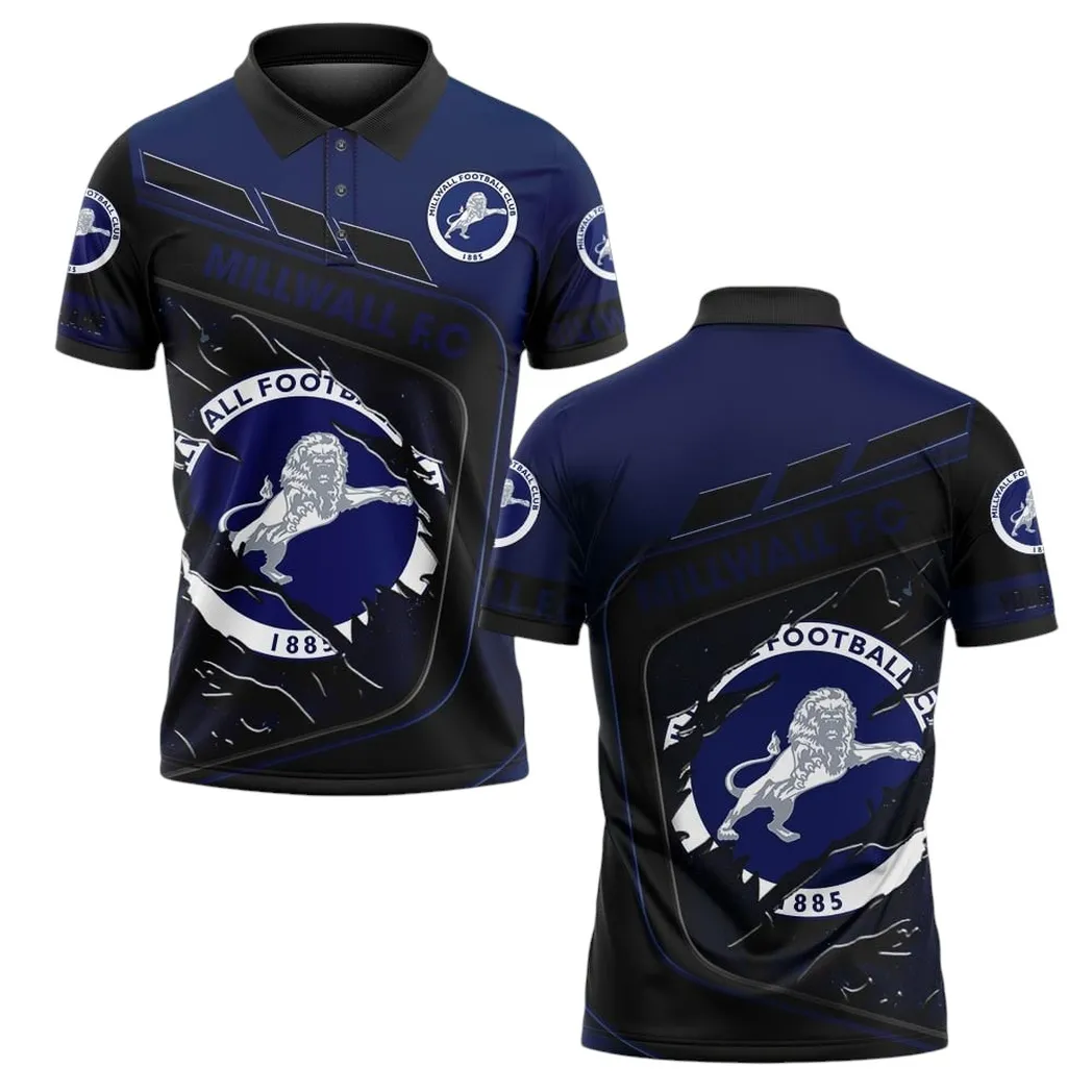 Football Club Polo Shirt, Full Print Design Button Shirt For Fan Sport DEPL60