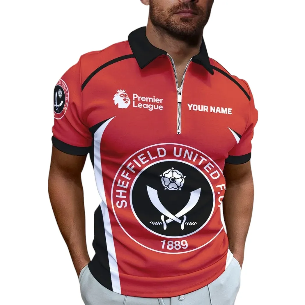 Football Club Zipper Polo Shirt, Sport Fan Polo For Game-Day Style SPO071