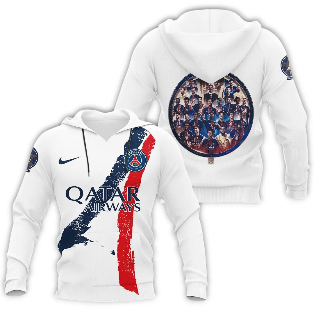 Football Crew Hoodie, Streetwear Casual Look Outfit For Sport Lovers PSG940