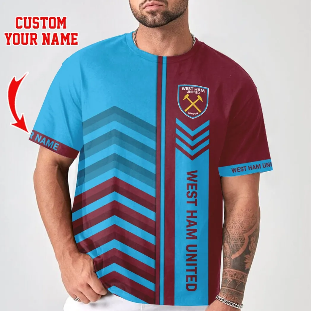 Football Crew T-Shirt, Bold All Over Print Fan Tee For Game Day SPO011