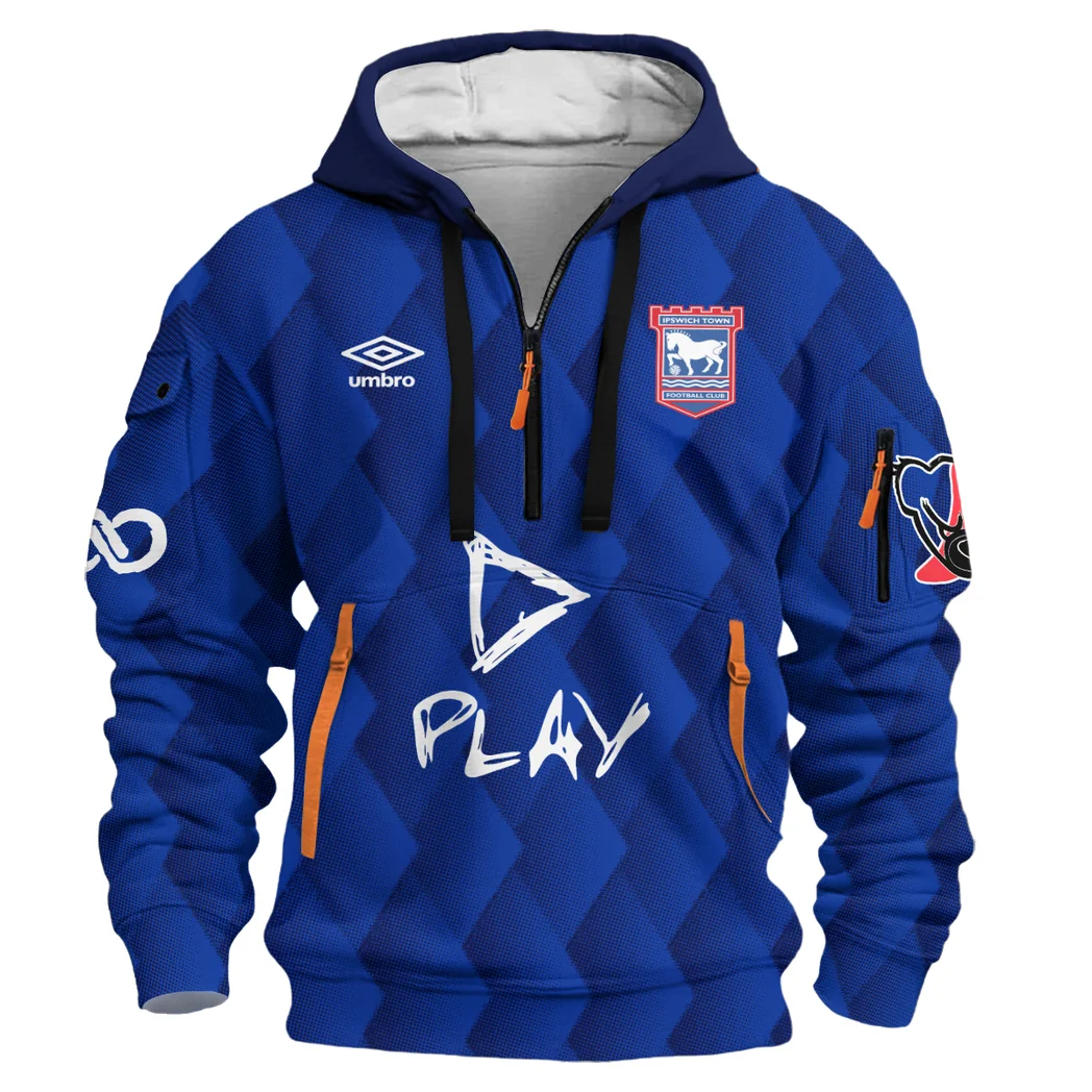 Football Pride Hoodie Half Zip 3D, Warm Up Hoodie HVN1307 - Image 2